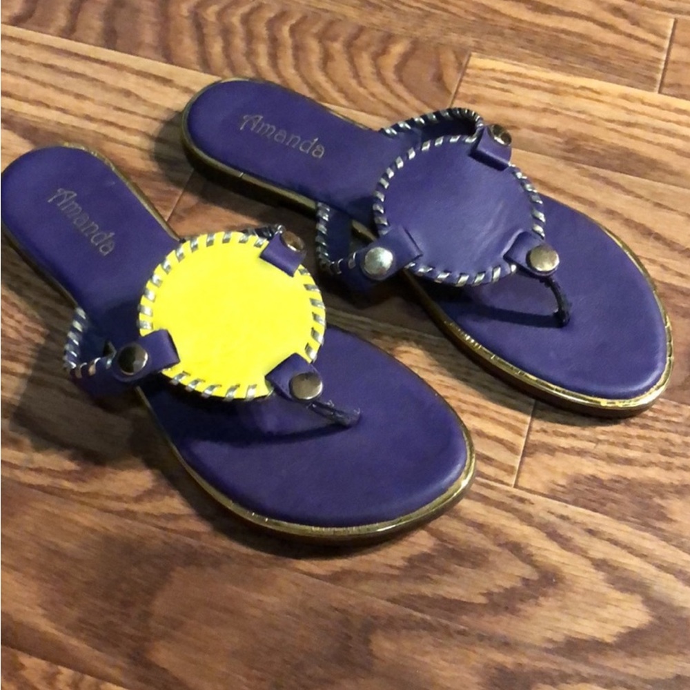 Amanda reversible Purple and Yellow Women's Sandals